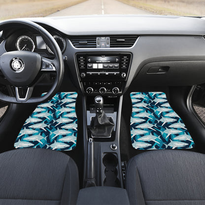 Shark Design Print Car Floor Mats Front Back