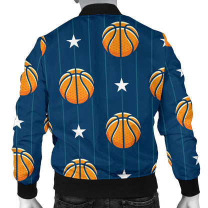 Basketball Star Print Pattern Men Bomber Jacket