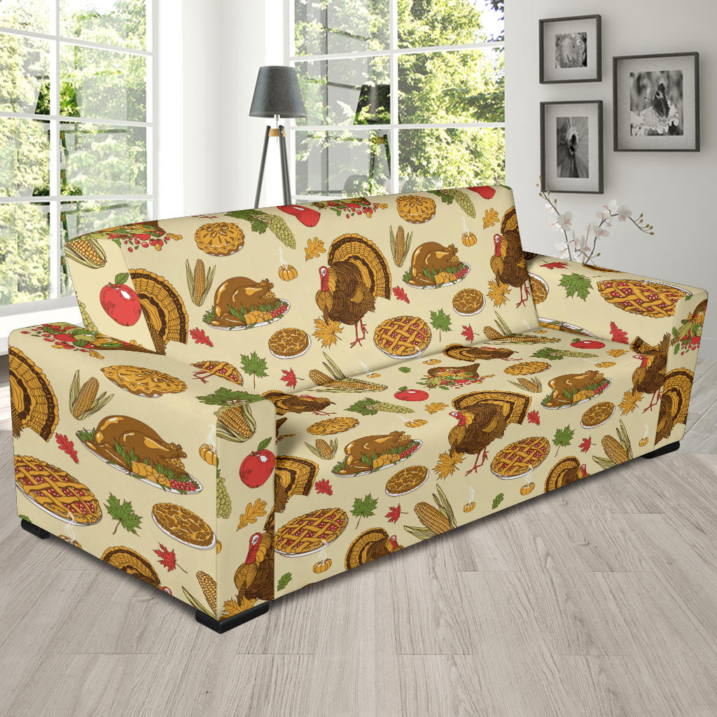 Turkey Pattern Print Design 02 Sofa Slipcover