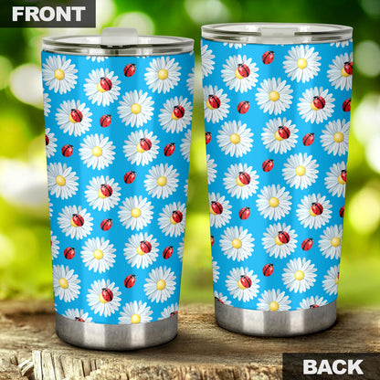 Ladybug with Daisy Themed Print Pattern Tumbler
