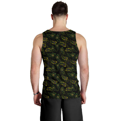 Peacock Feather Pattern Design Print Men Tank Top