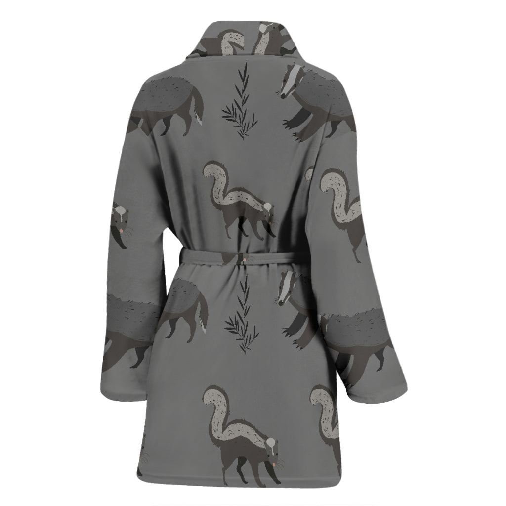 Skunk Print Design LKS301/womenbathrobe.jpg Women Bathrobe