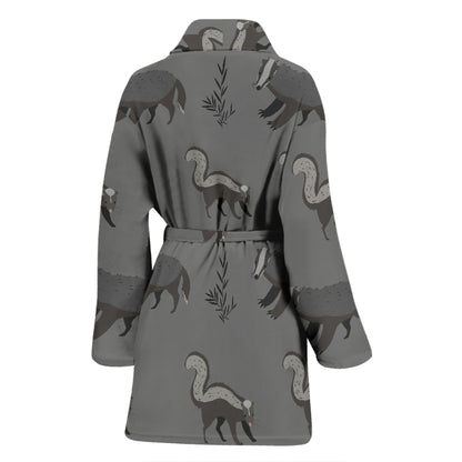 Skunk Print Design LKS301/womenbathrobe.jpg Women Bathrobe