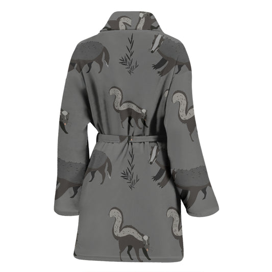 Skunk Print Design LKS301/womenbathrobe.jpg Women Bathrobe