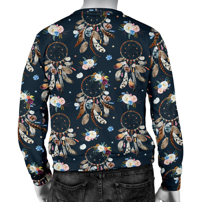 Dream Catcher Boho Floral Style Men Long Sleeve Sweatshirt