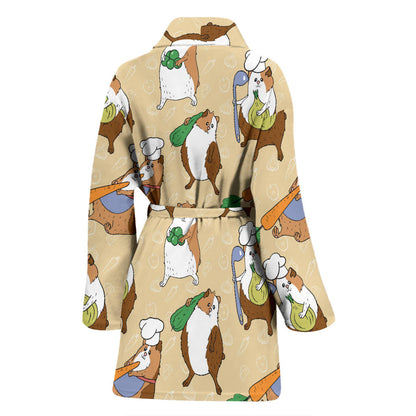 Guinea Pig Pattern Print Design 03 Women Bathrobe