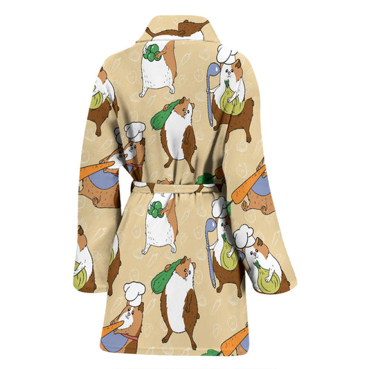Guinea Pig Pattern Print Design 03 Women Bathrobe