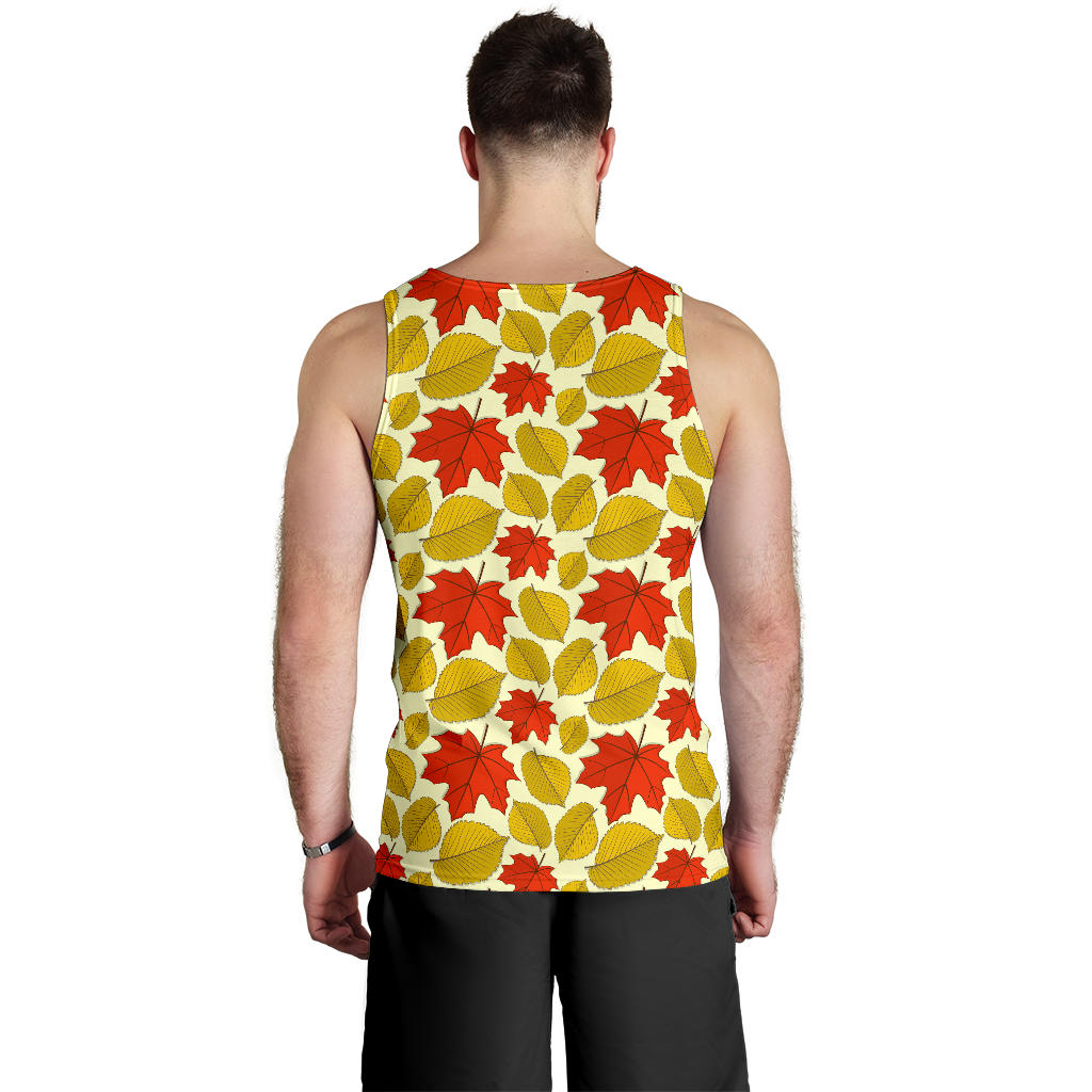 Elm Maple Leave Print Pattern Men Tank Top