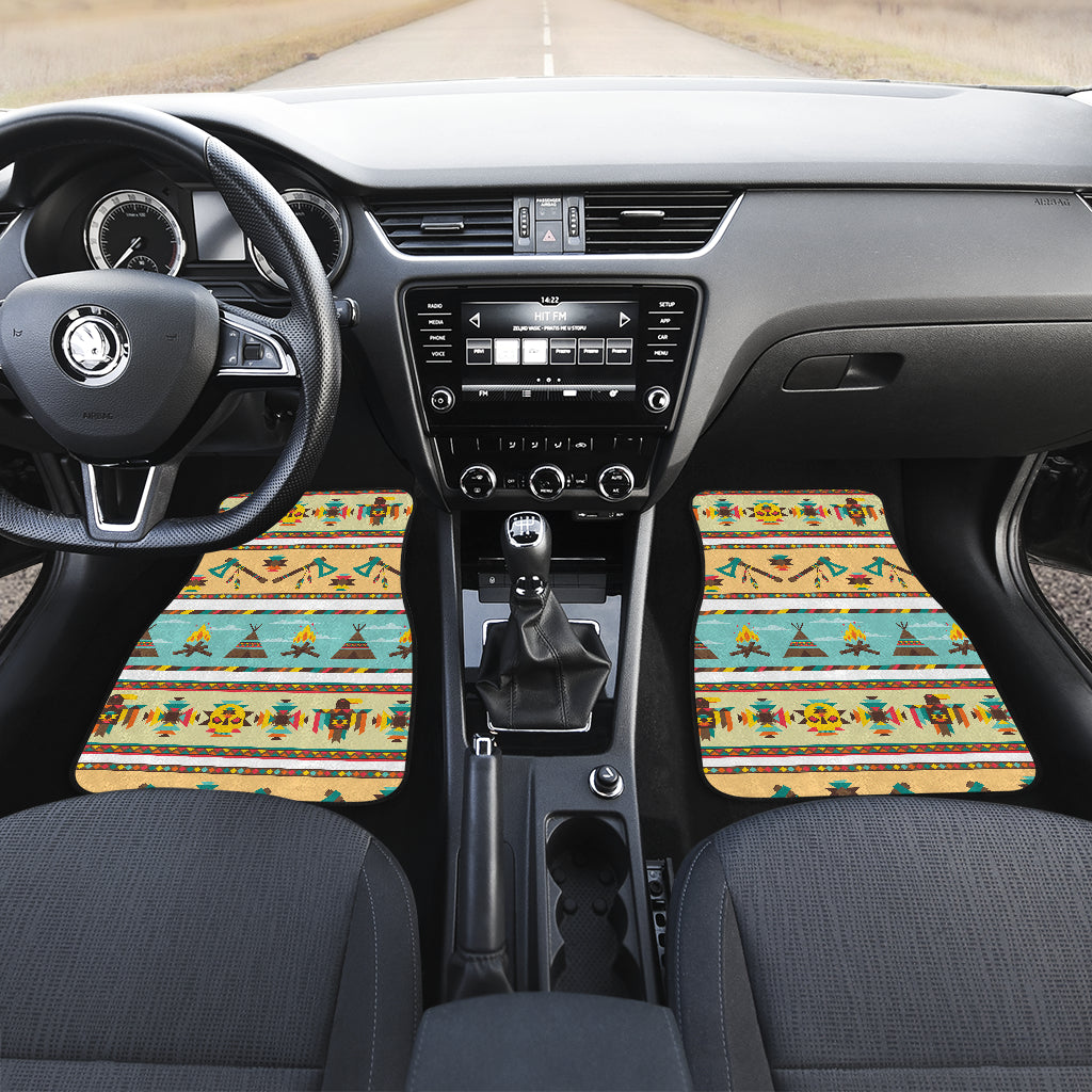 American indian Life Pattern Car Floor Mats Front Back
