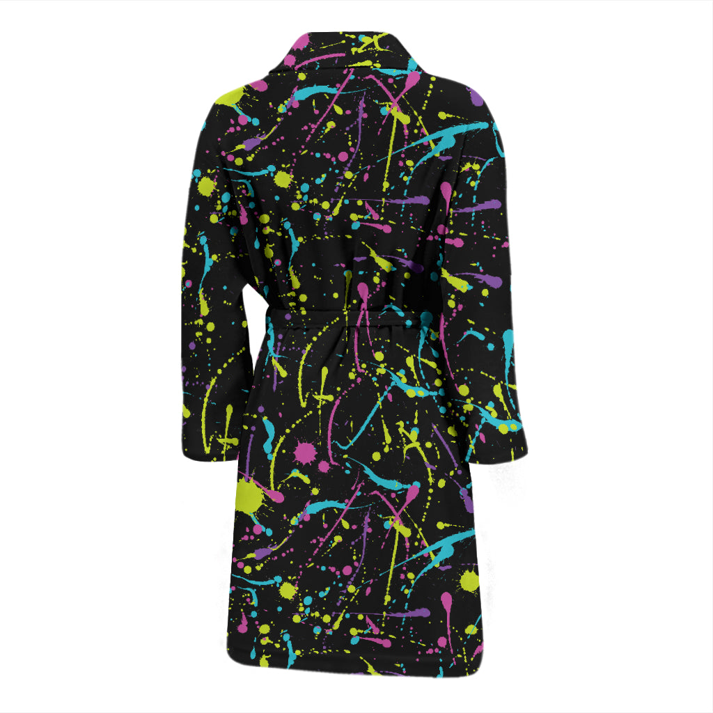 Splatter Multicolor Print Design LKS302 Men Bathrobe