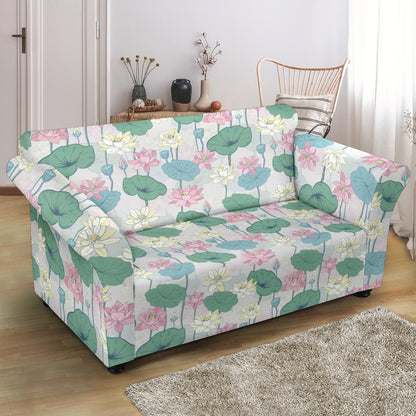 Water Lily Print Design LKS305 Loveseat Couch Slipcover