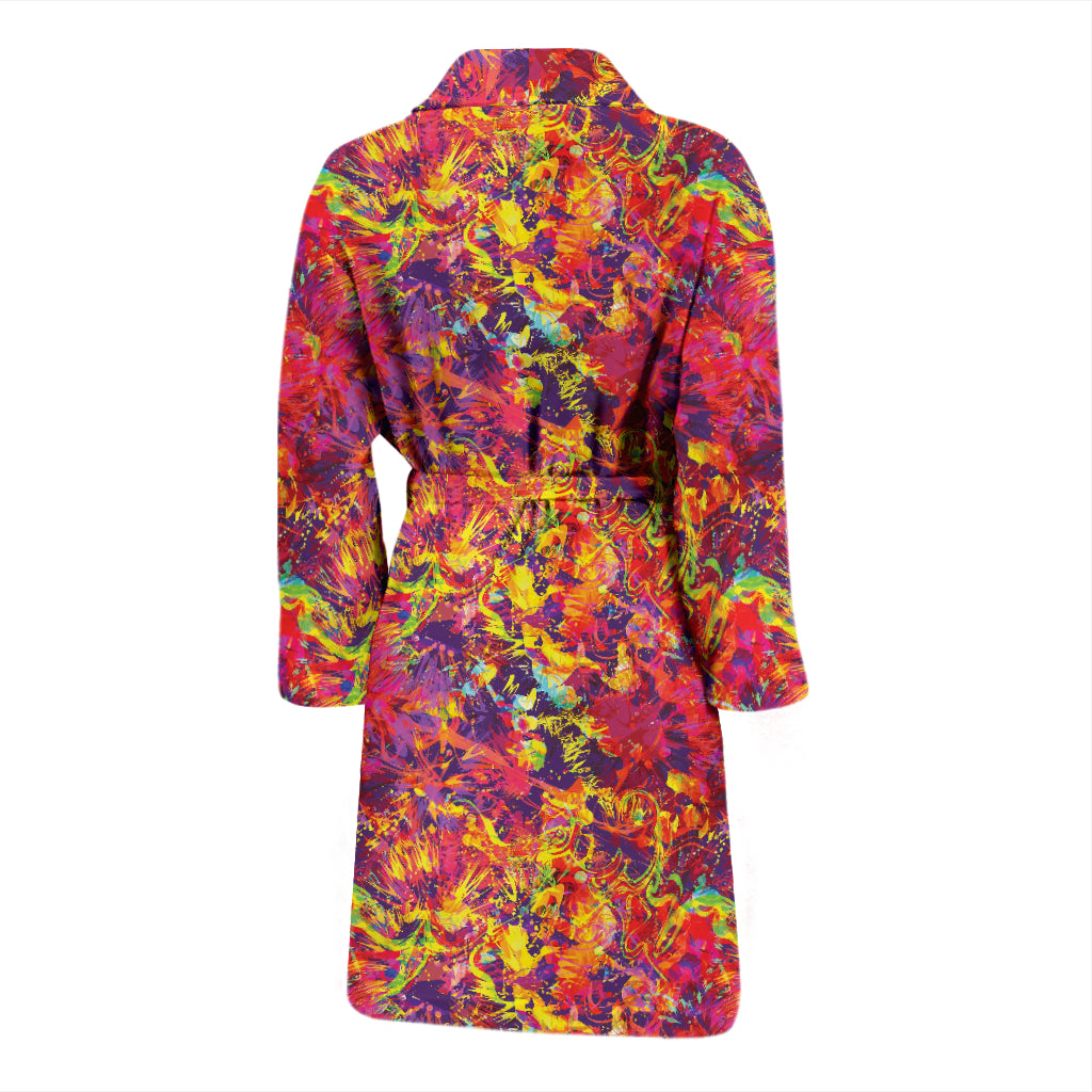 Splatter Print Design LKS303 Men Bathrobe