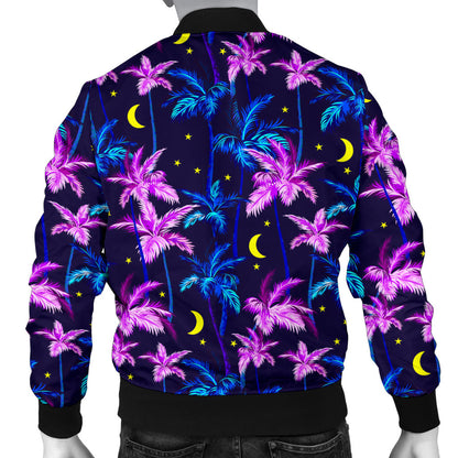 Palm Tree Night Scene Design Print Men Bomber Jacket