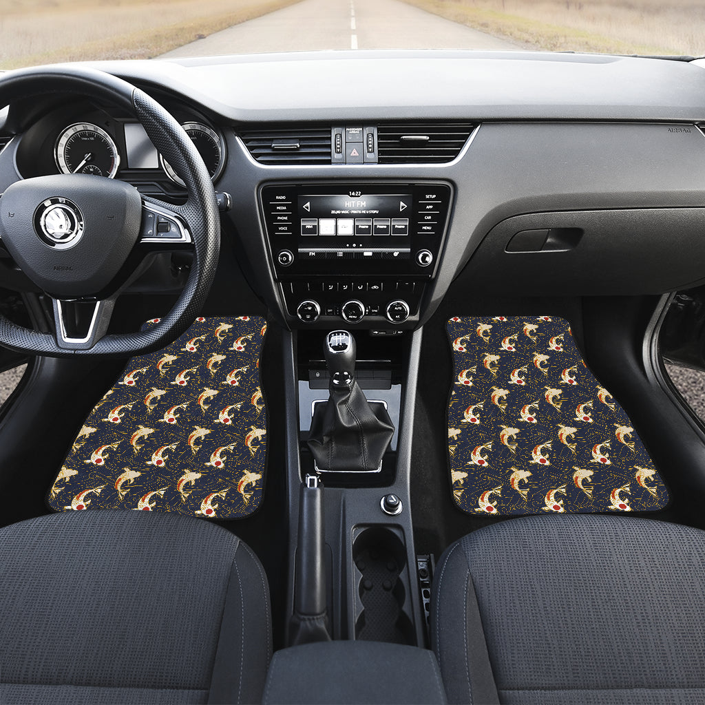Koi Carp Japanese Design Themed Print Car Floor Mats Front Back