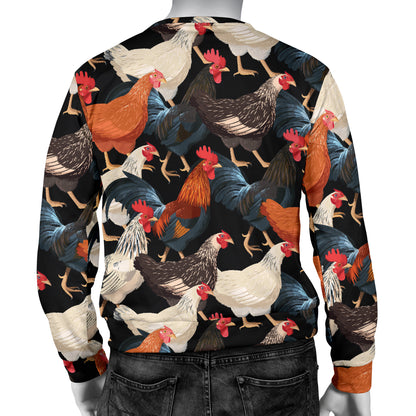 Chicken Print Pattern Men Long Sleeve Sweatshirt
