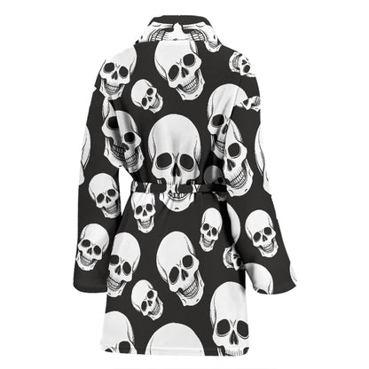Skull Print Design LKS301 Women Bathrobe