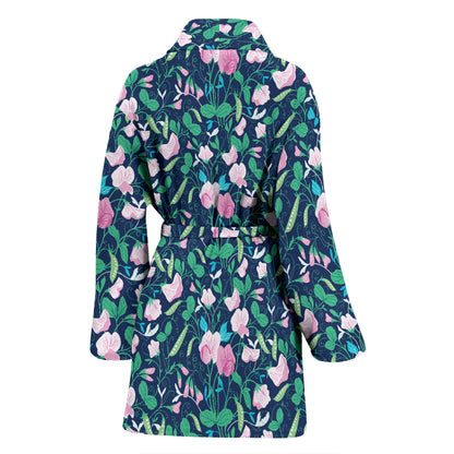 Sweet Pea Print Design LKS303 Women Bathrobe