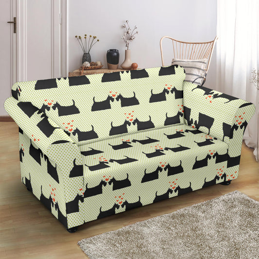 Scottish Terriers Print Design LKS304 Loveseat Couch Slipcover