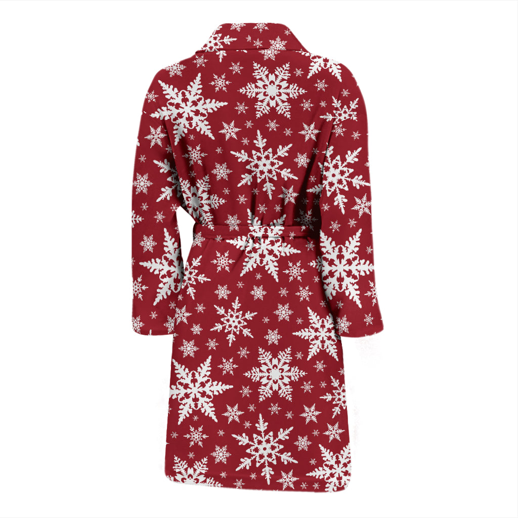 Snowflake Red Print Design LKS302 Men Bathrobe