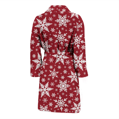 Snowflake Red Print Design LKS302 Men Bathrobe