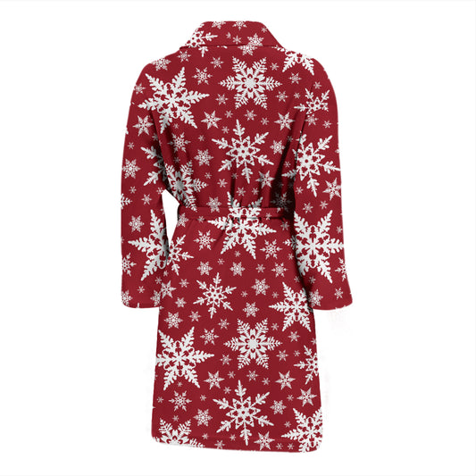 Snowflake Red Print Design LKS302 Men Bathrobe