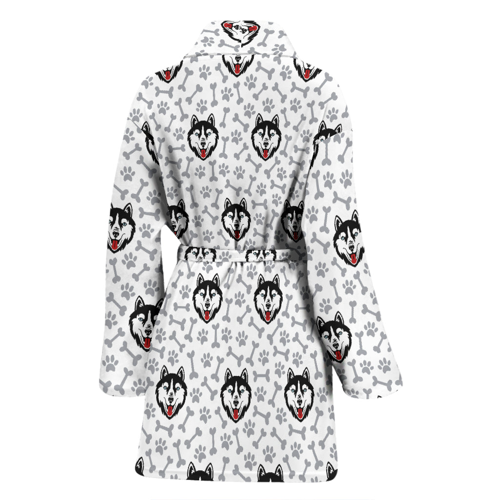 Siberian Huskies Print Design LKS305 Women Bathrobe