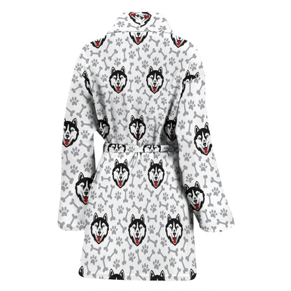 Siberian Huskies Print Design LKS305 Women Bathrobe