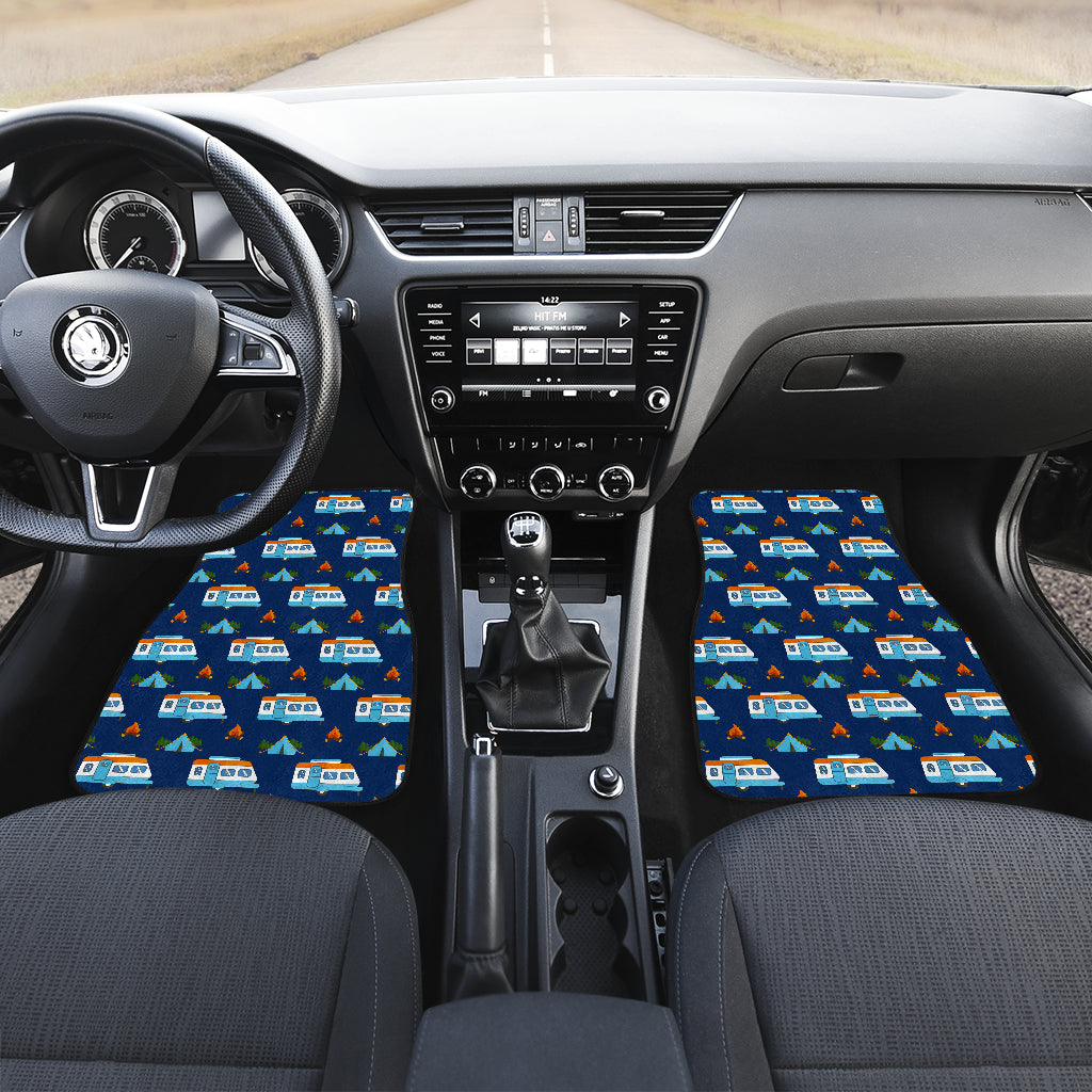 Camper Pattern Camping Themed No 3 Print Car Floor Mats Front Back