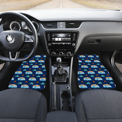 Camper Pattern Camping Themed No 3 Print Car Floor Mats Front Back