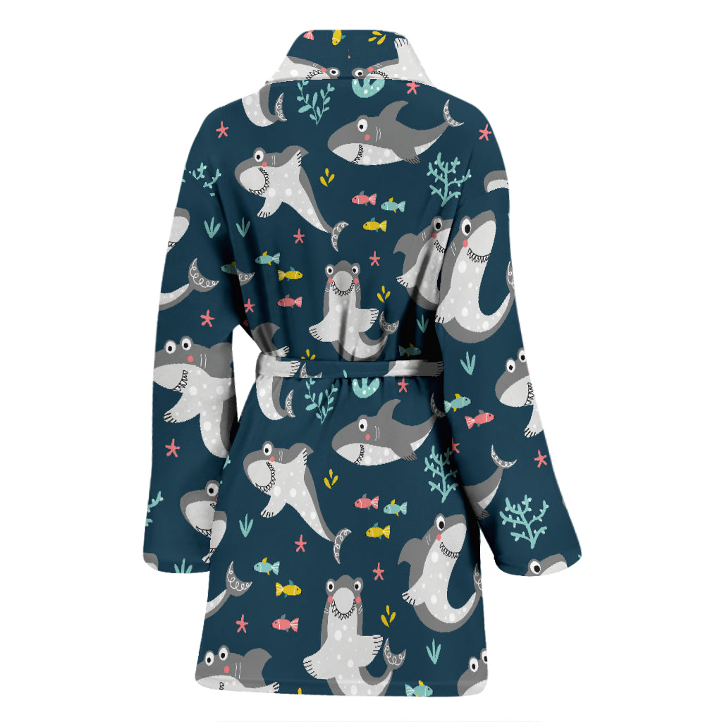 Shark Print Design LKS307 Women Bathrobe