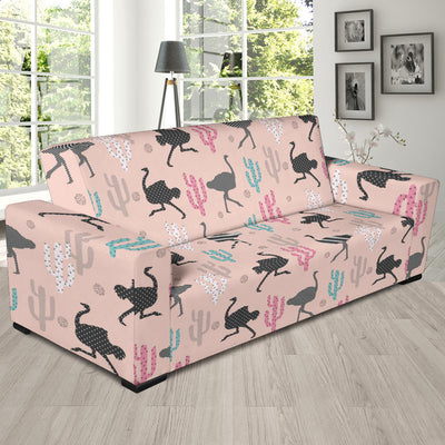 Ostrich Pattern Print Design 03 Sofa Slipcover