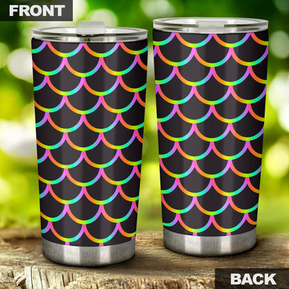 Mermaid Tail Rainbow Design Print Tumbler