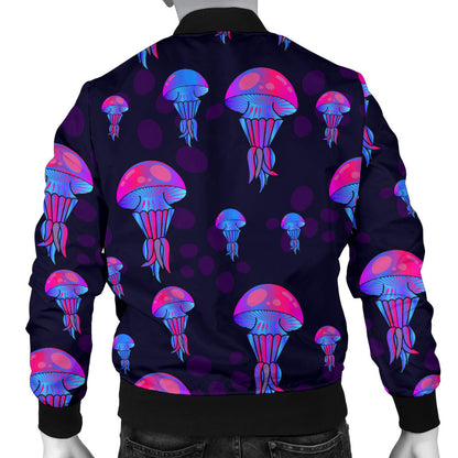 Jellyfish Neon Print Men Bomber Jacket