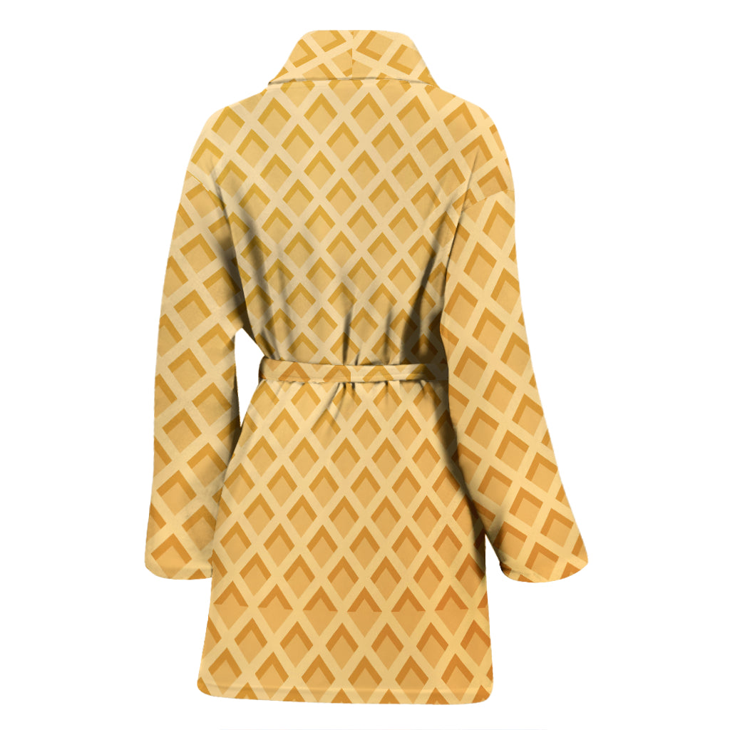 Waffle Texture Print Design LKS302 Women Bathrobe