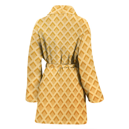 Waffle Texture Print Design LKS302 Women Bathrobe