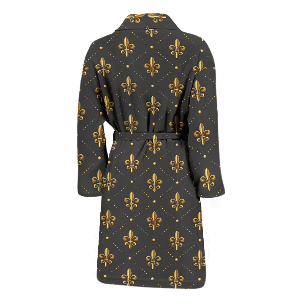 Fleur De Lis Print Design LKS402 Men Bathrobe