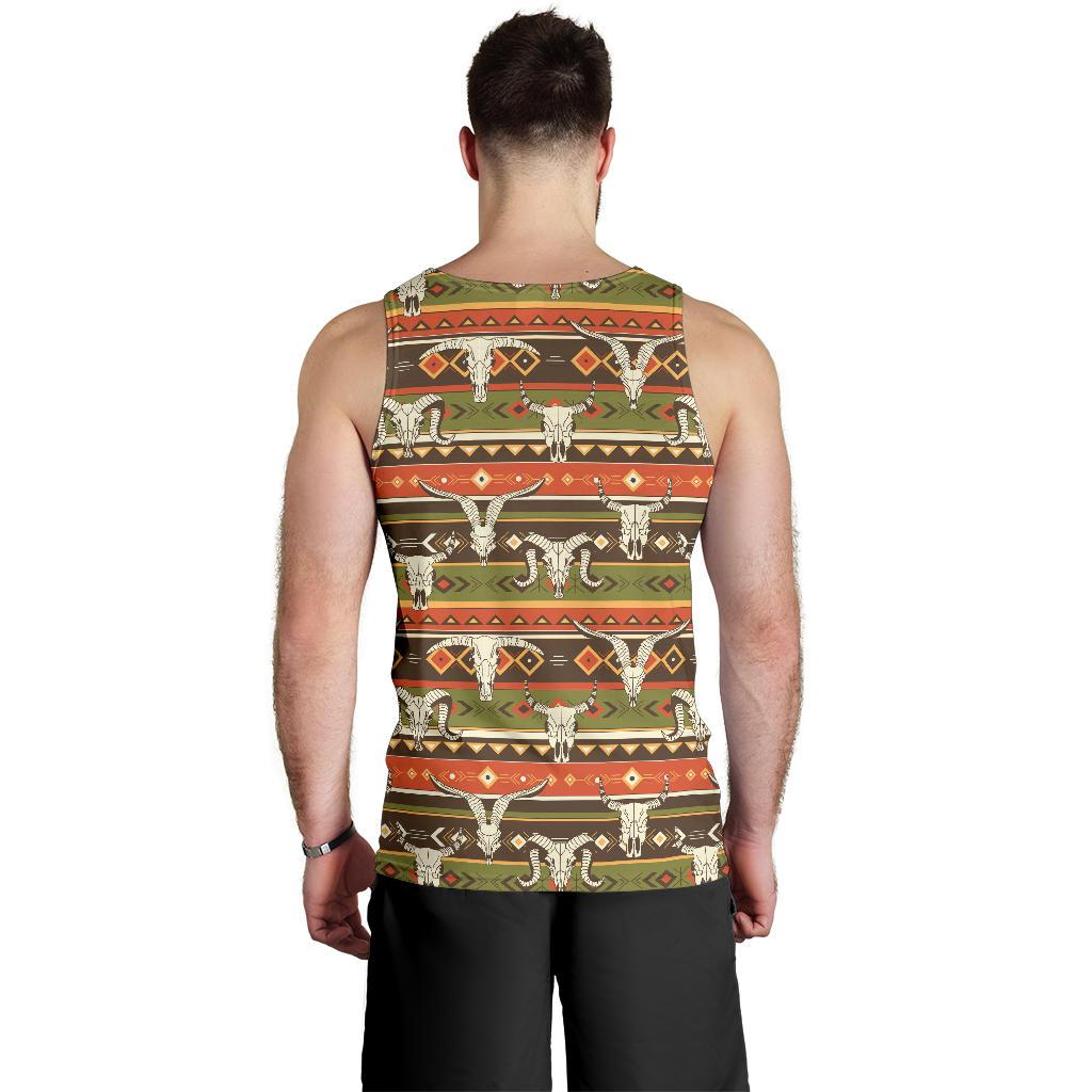 American indian Skull Animal Men Tank Top