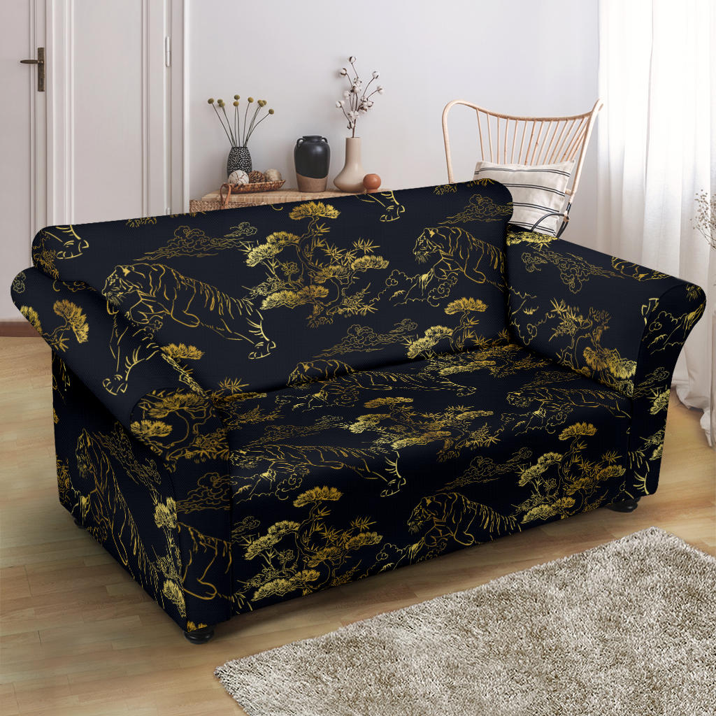 Tiger Japan Style Print Design LKS305 Loveseat Couch Slipcover
