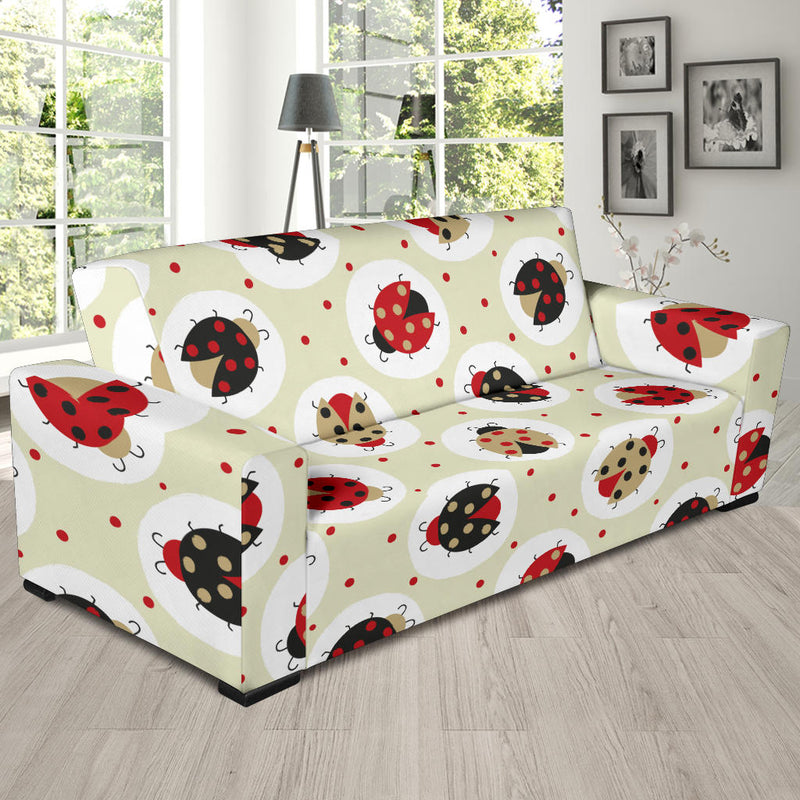 Ladybug Pattern Print Design 03 Sofa Slipcover