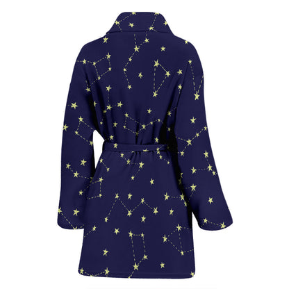 Constellation Pattern Print Design 02 Women Bathrobe