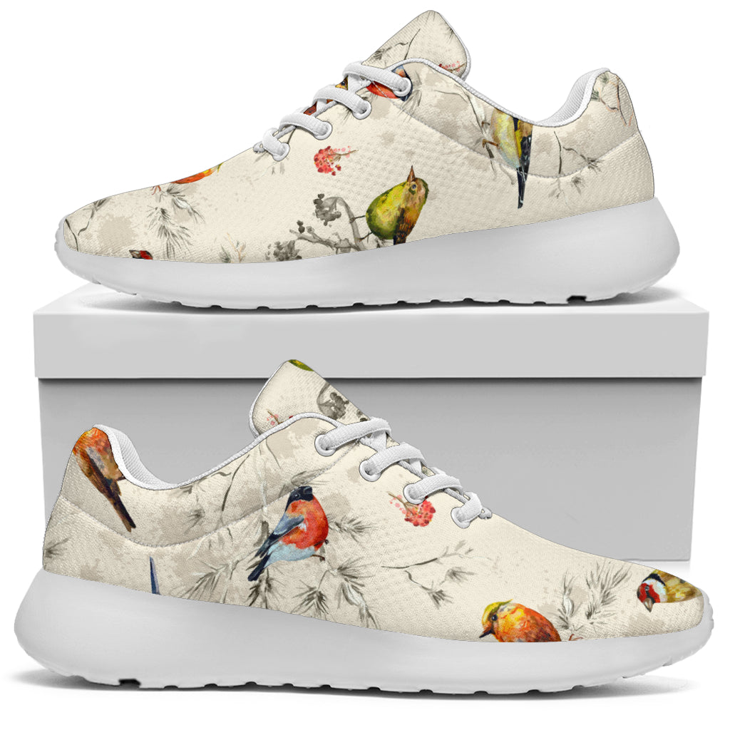 Bird Watercolor Design Pattern Athletic Shoes