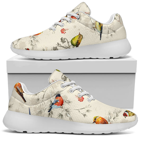 Bird Watercolor Design Pattern Athletic Shoes