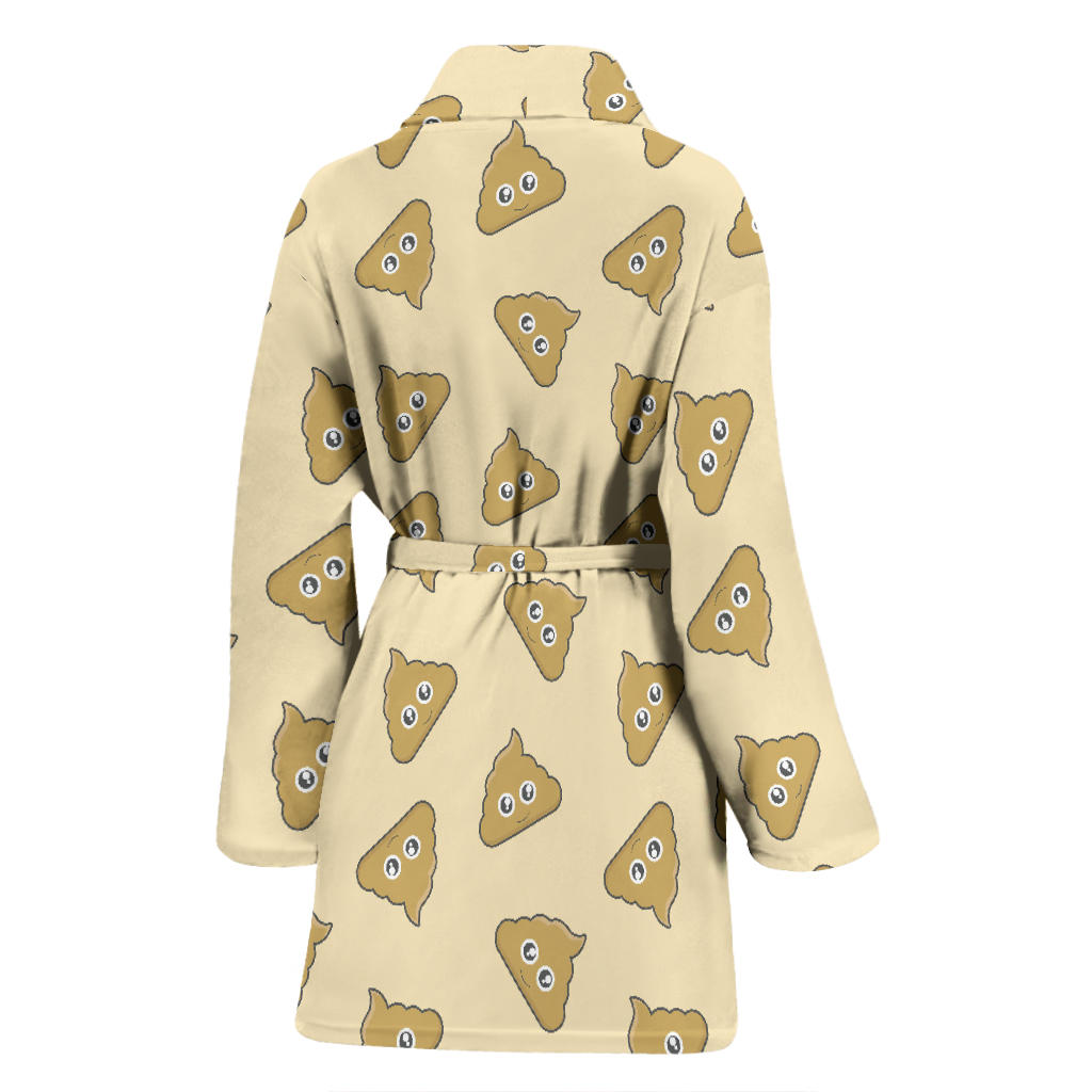 Poop Emoji Pattern Print Design A02 Women Bathrobe