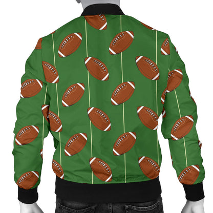 American Football on Field Themed Men Bomber Jacket