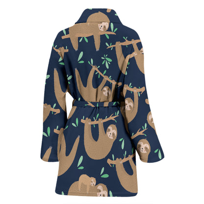 Sloth Print Design LKS307 Women Bathrobe