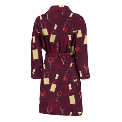 Wine Themed Print Design LKS302 Men Bathrobe