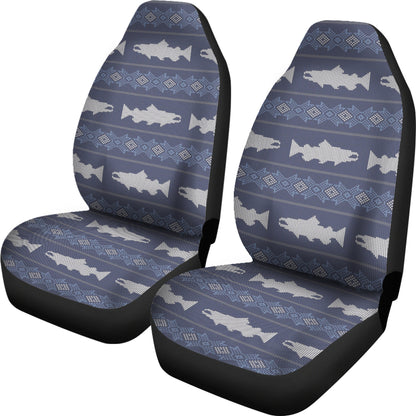 Salmon Fish Knit Style Print Design LKS304 Car Seat Covers