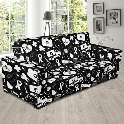 Medical Pattern Print Design 01 Sofa Slipcover