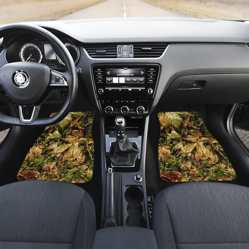 Camo Realistic Tree Forest Texture Print Car Floor Mats Front Back