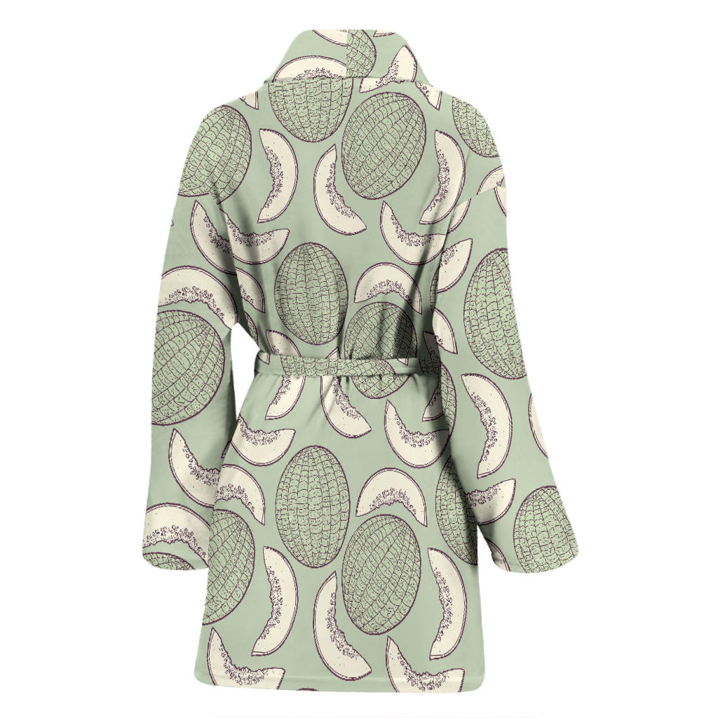 Cantaloupe Pattern Print Design 01 Women Bathrobe